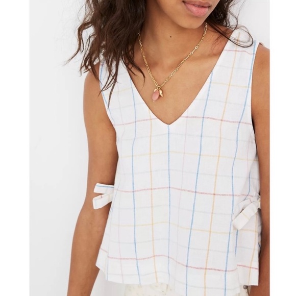 Madewell Tops - Madewell Side Tie Linen Tank